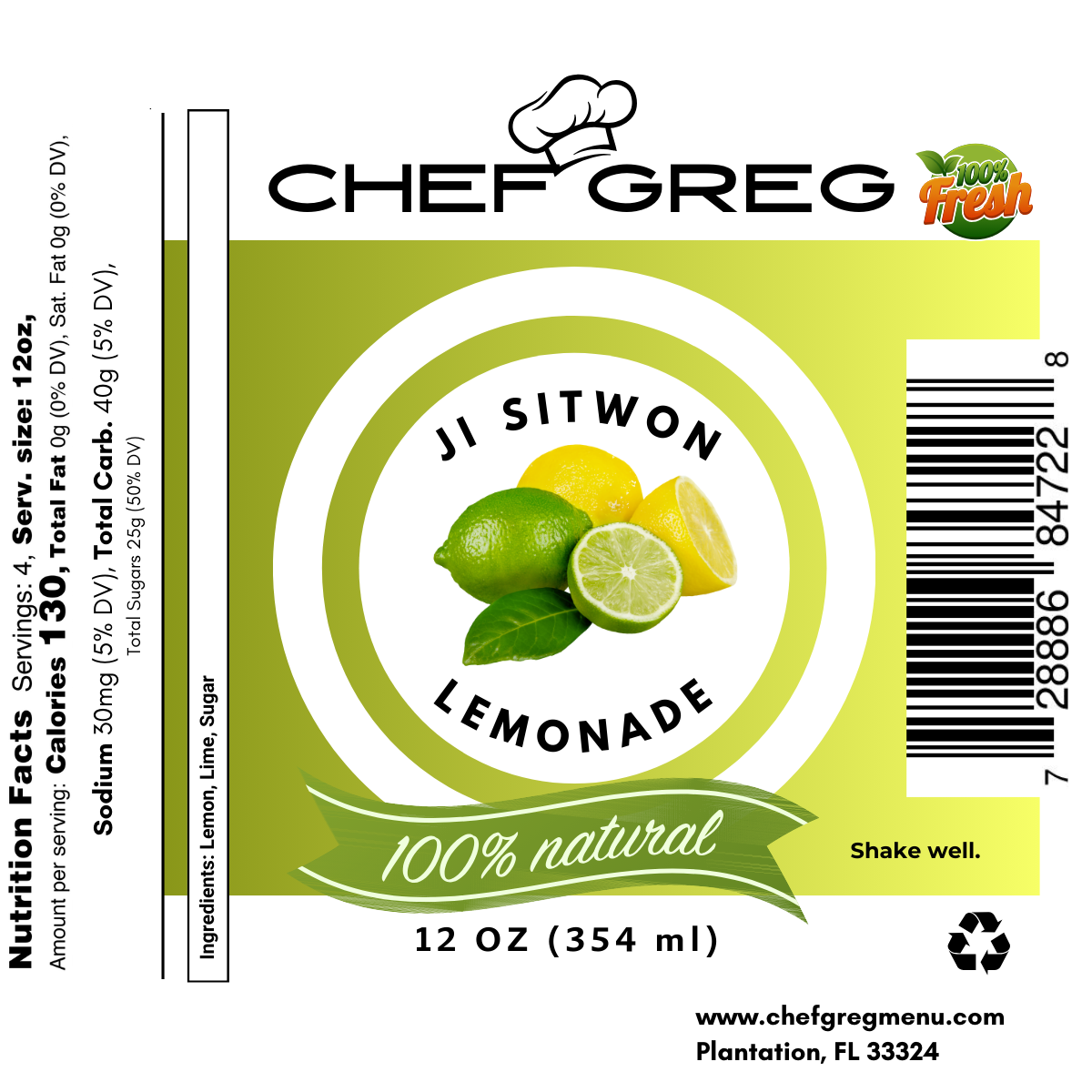 Ji sitwon - Lemonade 12 oz (set of 3)
